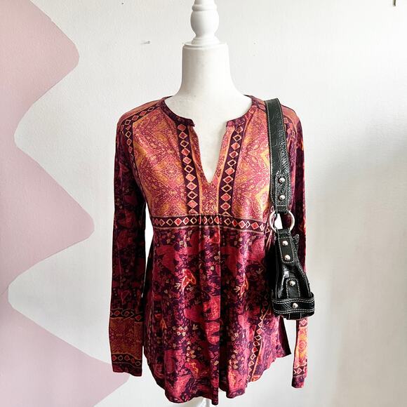 Lucky Brand Tops - Lucky Brand Women's Multicolor Bohemian Blouse